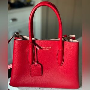 Kate Spade small red leather  satchel